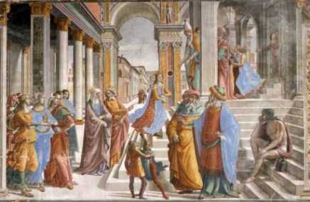 Ofiarowanie Maryi w wityni - Domenico Ghirlandaio