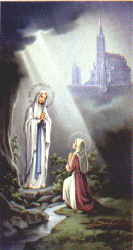 Maryja Niepokalana objawia się św. Bernardecie w Lourdes